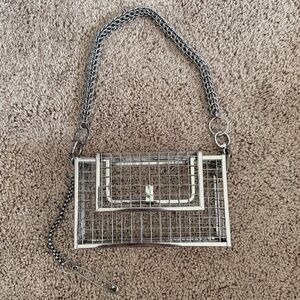 Martine Ali Silver Metal Chrome Next Chapter Bag